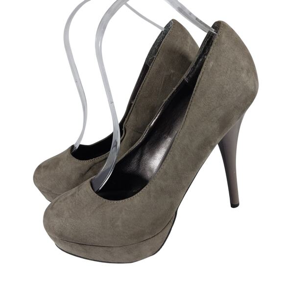 MOSSIMO! TAUPE BROWN/TAN VEGAN SUEDE MICROFIBER PLATFORM STILETTO HEELS! SZ 8.5M - Picture 10 of 10
